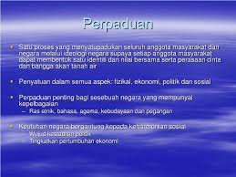 Perpaduan menurut kamus dewan edisi ketiga (1994), membawa maksud sesuatu perihalan atau proses penggabungandan kesepakatan untuk menjadi. Ppt Perpaduan Dan Integrasi Kaum Powerpoint Presentation Free Download Id 1733371