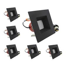 Use recessed lights to illuminate focal points such as kitchen bars, bookshelves, paintings, statues and fireplaces. 2700k 9w Indoor Outdoor Rated 120v Black Square Baffle Retrofit 650 Lm Energy Star Esd Tech 4 Inch Led Dimmable Recessed Downlight Trim Etl Listed Trim Recessed Lighting Guardebem Com