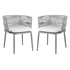 Safavieh Kiyan Rope Patio Dining Side Chair Set Of 2 In 2020 Outdoor Dining Chairs Side Chairs Dining Patio Dining Chairs