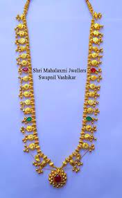 Real Gold Kolhapuri Saaj Weight 42 Grms 19 Pair Pendant Gold Jewellery Design Necklaces Black Beads Mangalsutra Design Gold Bangles Design