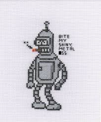 Bender Futurama Bite My Shiny Metal Pin On Oh Stitch