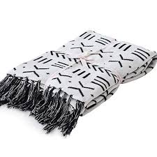 Black And White Throw With Tassels Lakemono 100 Cotton Knitted Blanket Black And White Two Sides Jacquard Couch Throw Blanket With Handmade Tassels 52x Throw Blanket Couch Throw Blanket Blanket