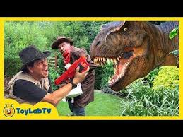 Giant T Rex Life Size Dinosaurs With Park Rangers Aaron Lb Kids Adventure With Dinosaur Toys Youtube Kids Adventure Park Ranger Dinosaur Toys