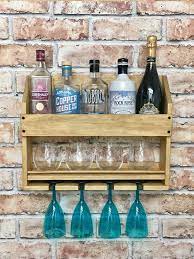 Drinks Rack Home Bar Cocktail Cabinet Rustic Wall Mounted Gin Wine Whisky Prosecco Vodka Cockta Cocktail Cabinet Wine Storage Diy Bar Cabinet Design
