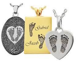 Baby Footprint Jewelry Necklace Rings Keepsake Memorial Gallery