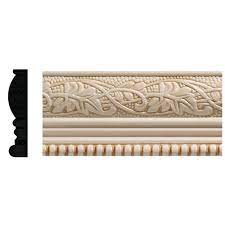 Ok guys i thought i was going to complete the installation of the chair rail in my office space but it didn't work out that way. Ornamental Mouldings 1825 1 2 In X 2 1 4 In X 96 In White Hardwood Embossed Ivy Bead Trim Chair Rail Moulding 1825 8ftwhw The Home Depot