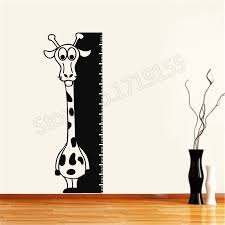 us 11 77 26 off yoyoyu wall decal giraffe height growth chart measure wall stickers for baby room removable interior wall decal nurserydiyzw98 in