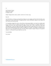 Letter Requesting Boss To Reduce The Working Hours | Word & Excel Templates