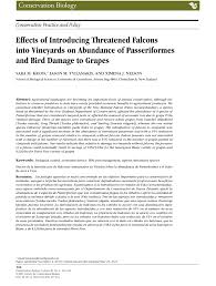 The president, pete markham, retired from eli lilly pharmacuetical & co. Pdf Reintroducing Threatened Falcons Into Vineyards Reduces Bird Damage To Wine Grapes