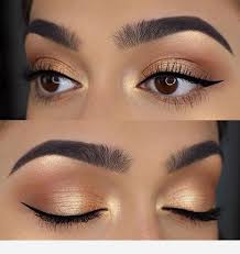 gold eye makeup for brown eyes