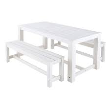Fixez en haut et en bas. Table 2 Bancs De Jardin En Bois Blanc L 180 Cm Brehat Maisons Du Monde
