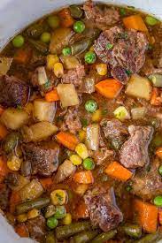 Slow Cooker Vegetable Beef Soup - Dinner, Then Dessert