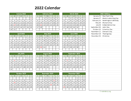 printable 2022 calendar with federal holidays wikidates org