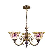 Besides good quality brands, you'll also find plenty of discounts when you shop for tiffany style chandelier during big sales. Stained Glass Flower Chandelier Bedroom 3 Lights Tiffany Style Antique Engraved Hanging Lamp Beautifulhalo Com