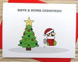 Super Mario Bros Video Game Christmas Card By A Bit Of Imagination Card Patterns Unique Greeting Cards Christmas Cards