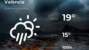 Pronostico del tiempo para el día viernes 20 de diciembre del 2019. El Tiempo En Valencia Pronostico Para Hoy Viernes 20 De Diciembre