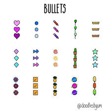Why they're called bullets is most likely because the person(s). Some Cute Bullet Points For 52wvv Week11 Therevisionguide 52wvv Therevisionguide Visualvocab Bullet Journal Notes Bullet Journal Mood Bullet Journal Boxes