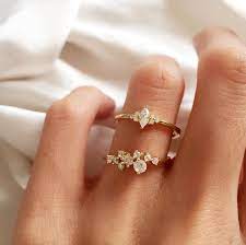 Snow Queen Dainty Ring Local Eclectic Engagement Ring White Gold White Gold Rings Unique Engagement Rings