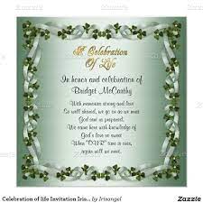 Celebration Of Life Invitation Irish Background Zazzle Com Irish Wedding Invitations Elegant Wedding Invitations Funeral Invitation