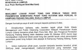 Berikut informasi sepenuhnya tentang contoh surat permohonan penebangan pohon pinggir jalan. Contoh Surat Rasmi Permohonan Tong Sampah Srasmi Cute766