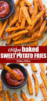 The Best Crispy Baked Sweet Potato Fries Recipe With My Secret Ingredient And H Sweet Potato Recipes Fries Sweet Potato Fries Baked Sweet Potato Fries Healthy