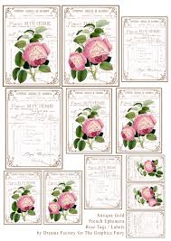 Make some gorgeous diy french tin cans, with these free printable labels and lovely painted technique. Diy Gold French Rose Tags The Graphics Fairy