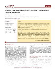 Introduction malaysia has over the years been experiencing rapid growth in population, urbanization and industrialization. Pdf Municipal Solid Waste Management In Malaysia Current Practices Challenges And Prospects