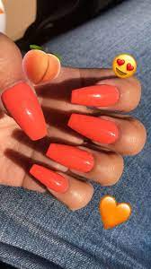 Wow Love These Acrylic Nails For Fall Acrylicnailsforfall Orange Acrylic Nails Bright Acrylic Nails Orange Nails