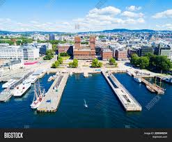 The oslo city hall is maybe not the most beautiful city hall in the world from the outside, but on the inside you can see beautiful paintings and decorations made by famous norwegian artists. City Hall Radhus Oslo Image Photo Free Trial Bigstock