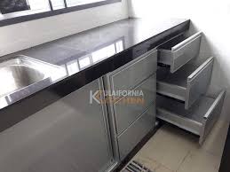 Most kitchen cabinets are made with wooden frames, wooden doors and a stone countertop, but aluminium kitchen cabinets are becoming more popular here in malaysia. Johor Furniture And Kitchen Cabinet Kitchen Appliances Design Aluminium Kitchen Aluminum Kitchen Cabinets