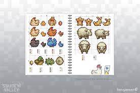 Chicken stardew valley cross stitch. Kari Fry On Twitter Here Is The Stardew Valley Cross Stitch Guide A Book That Ll Teach You How To Cross Stitch Chickens Regular Shane And Chicken Holding Shane And Probably Hundreds Of Other