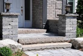A walkway up to the front door of the home can provide a positive view of the homeowners. Front Entrance Stone Steps Burlington