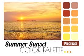 Find the color hex picture of my sunset color. Summer Sunset Color Palette Crella