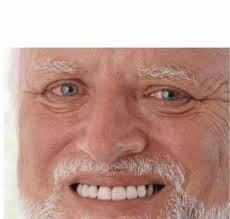 Hide the pain Harold, old white bearded man smiling sadly to the camera  meme template - en.dopl3r.com