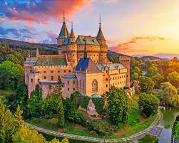 According to archeologic research, the first lime buildings appeared here in the ix century. Slovakia Castle Painting Bojnice Castle Slovakia Hand Painted Water Color Artwork Burnt Orange Color 4x6 Inches Art Collectibles Painting Kromasol Com