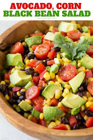 Black Bean And Corn Salsa Recipe Corn Black Bean Salad With Avocado And Tomatoes A Perfect Summer Corn Salsa Recipe Cornsalad C In 2020 Corn Avocado Salad Bean Corn Avocado Salad Corn Salsa Recipe
