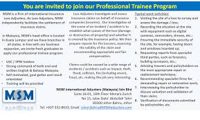 Was incorporated in december, 1974, as the trading arm of the harper gilfillan group. Pusat Pembangunan Karier Ukm Karier On Twitter Job Opportunities Msm International Adjusters Malaysia Sdn Bhd Msm Is A Firm Of International Insurance Loss Adjusters That Is Looking For Qualified Candidates To Join Their