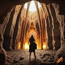 A cave, with ancient civilization ...