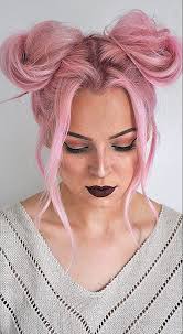 34 Space Buns You Can Easily Copy How To Make Space Buns Tutorial Bun Hairstyles Hair Styles Long Hair Styles