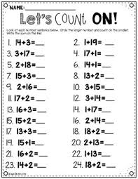 Math Masters Mastering Counting On To Add 1st Grade Math Worksheets Math Math Packets