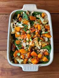 Kale salad is packed with nutritious ingredients and covered in a delicious white balsamic orange dressing. Roast Vegetable Spinach And Couscous Salad Vj Cooks