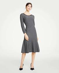 Petite Herringbone Flounce Sweater Dress Ann Taylor Dresses Petite Fashion Fashion