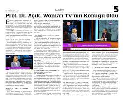 Prof.Dr.Açık, Woman tv'nin Konuğu Oldu - Seza Çimento