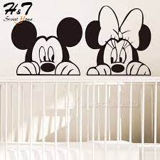 Designed for little kids with big imaginations, this cool toy and book organizer features colorful graphics of mickey and his friends, plus comes with reusable vinyl cling stickers that allow your child to decorate the sides themselves. Cartoon Mickey Minnie Mouse Vinyl Wall Sticker Decal Kids Baby Room Nursery Home Kids Wall Decor Creative Wall Painting Simple Wall Paintings