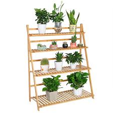 Plant Shelves Made Of Bamboo With Shelves Woltu Eu Indoor plants is an oxymoron.