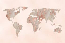 World Map Rose Gold Art Print By Nature Magick Icanvas In 2021 Desktop Wallpaper Art Cute Laptop Wallpaper Gold Wallpaper Background