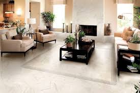 Contemporary Living Room With A Beige Sofa On White Marble Floor Marble Floor Home Interior Naturalstone Floor Design Marble Floor White Marble Floor