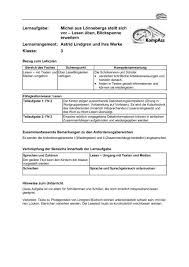 Für eine möglichst objektive bewertung. Lernaufgabe Michel Aus Lonneberga Stellt Sich Vor Lesen Uben