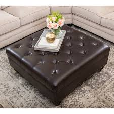 (by the way, it's perfect for the living room, too!) Abbyson Frankfurt Tufted Brown Leather Ottoman Overstock 6772235