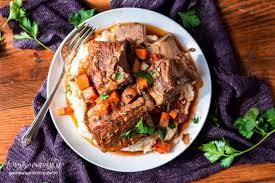 Line the bottom of your crock pot with your mirepoix (onions, carrots, celery) cover your crock pot and cook on low for 10 hours Slow Cooker Short Ribs Longbourn Farm